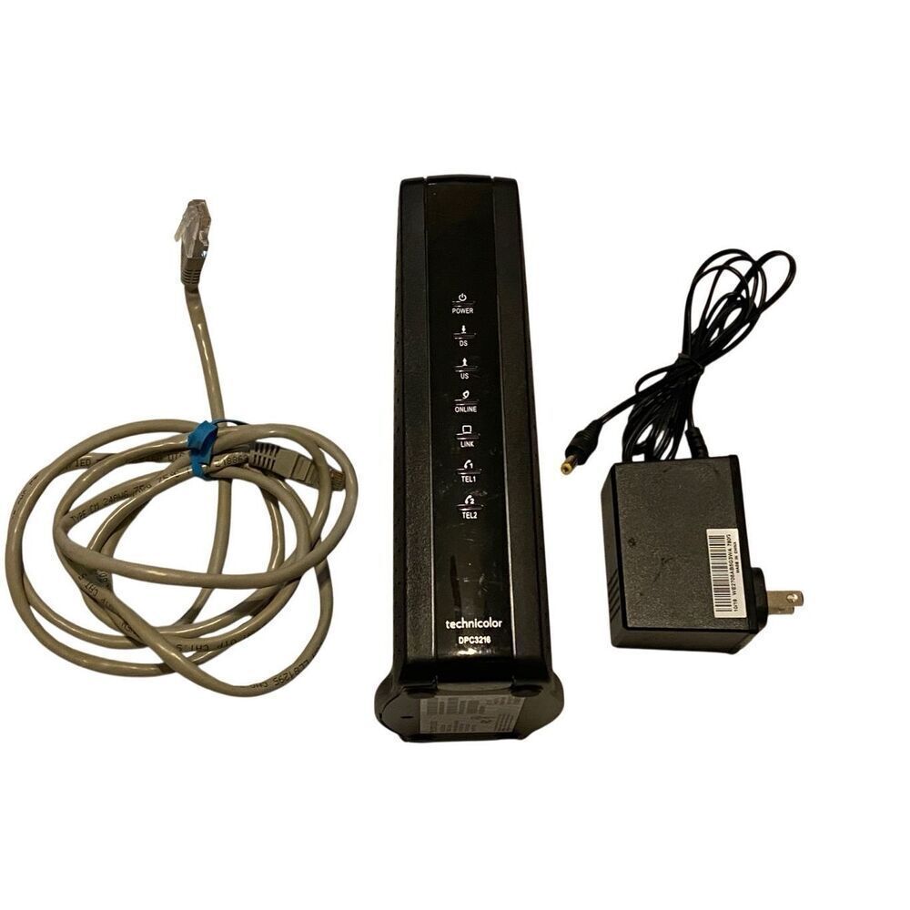 Technicolor DPC3216 DOCSIS 3.0 Cable Modem Embedded Voice Adapter Power Ethernet